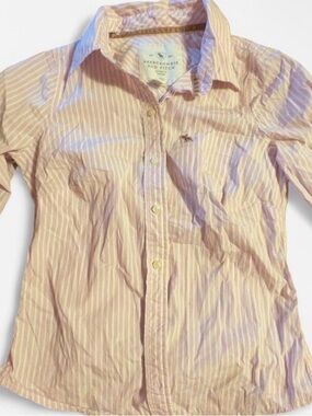 Abercrombie & Fitch Light Pink and White Striped Shirt